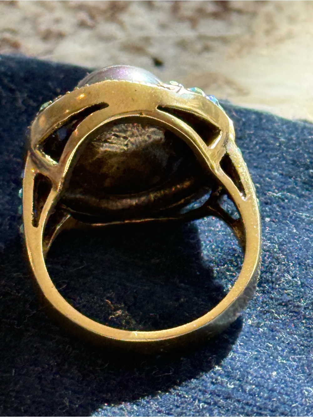 Signed Heidi Daus Faux Black Pearl & Crystal Cocktail Ring - Women's Jewelry - Picture 7 of 7